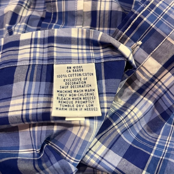 Ralph Lauren Blue and White Casual Button Down Shirt - Picture 5 of 6